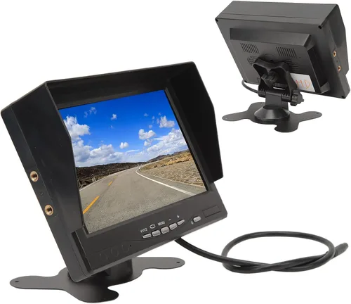 Vista 8 de Monitor de cámara de respaldo, 7 pulgadas digital TFT LCD color del coche pantalla de visión trasera DC 9V a 35v pantalla de cámara