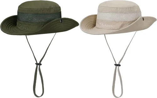 Vista 18 de Sombrero de sol para niños con protección solar UPF 50+, sombrero de pescador para niños y niñas, ala ancha, verano, playa, pesca, safari, sombrero