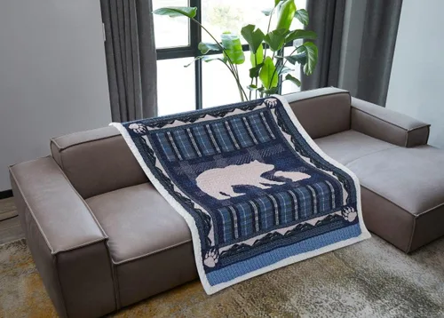 Vista 7 de Virah Bella Manta acolchada de sherpa de 50 x 60 pulgadas, colcha ligera de combinación de playa, ideal para tumbonas y ropa de cama extra, hermosa