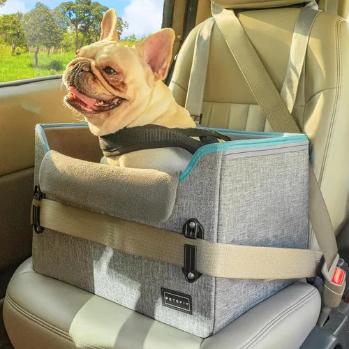 Vista 14 de PETSFIT - Asiento de automóvil impermeable, piel sintética, perros pequeños, hebillas seguras patentadas, correa de clip, cama transportadora