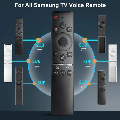Vista 3 de Control remoto de voz para Samsung Smart TV QLED UHD marco curvado solar 4K 8K Q60 Q70 Q80 Q90 8 Series 9 Series TU8000 AU8000 CU7000 CU8000 DU7200