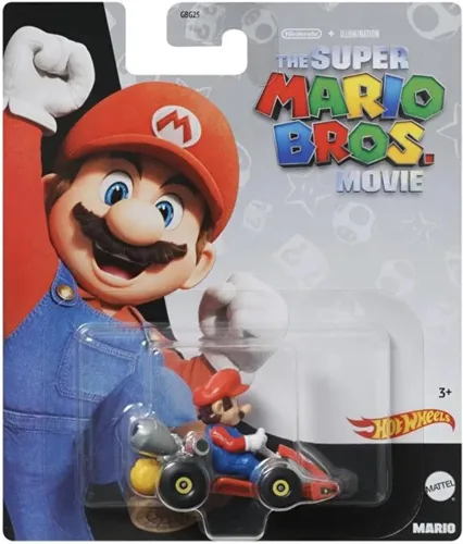 Vista 2 de Hot Wheels Super Mario Bros. película teatral Mario Kart Diecast Vehicle (HKD42)