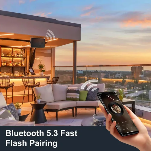 Vista 2 de STUDIOFINIX Altavoces Bluetooth para exteriores de 6.5 pulgadas, 400 W, impermeables, con cable, sistema de altavoces impermeables para montaje