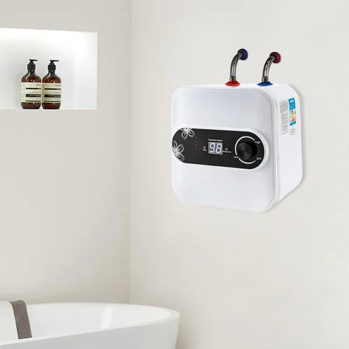 Vista 5 de DHBREK Calentador de agua eléctrico con mini-tanque, 110 V, 2.1 galones, 1.5 KW, blanco, punto de uso instantáneo, calentador de agua caliente