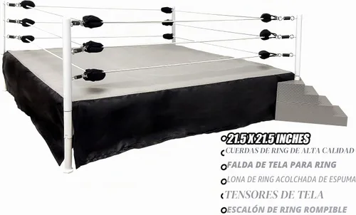 Vista 3 de Juego de jaula de acero y anillo de lucha libre para figuras de acción de lucha libre