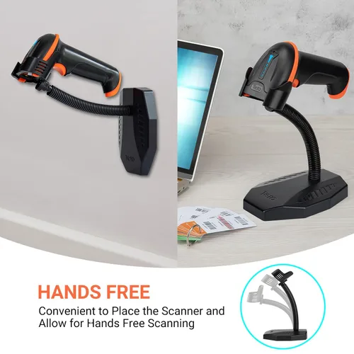 Vista 7 de Tera Soporte Universal para Escáner de Código de Barras Escaneo de Código de Barras Manos Libres Soporte Base Cuna para Lector de Código de Barras