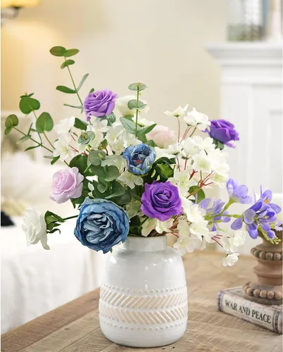 Vista 9 de FiveSeasonStuff Tallos de seda de flor de cerezo real Touch, flores artificiales para decoración del hogar, bodas y eventos