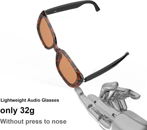 Vista 4 de Gafas de sol inteligentes con audio Bluetooth con altavoces, protección UV400, lentes de bloqueo de luz azul para hombres y mujeres Uf-17