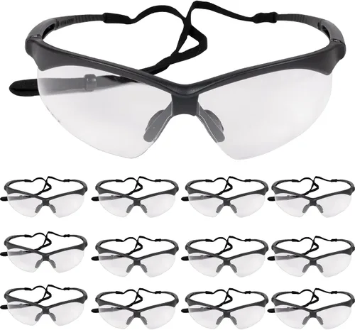 Vista 13 de ATERET 12 pares de gafas de seguridad, lente de policarbonato resistente a los arañazos ANSI Z87.1 resistente a los impactos