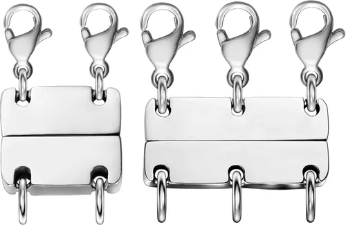 Vista 12 de Qulltk Cierre de capas de collar con cierre magnético para joyas, separador de oro y plata para collares y cadenas apilables