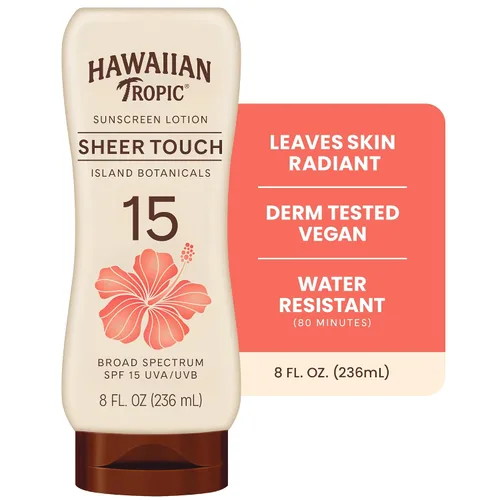 Vista 2 de Hawaiian Tropic Protector solar Sheer Touch Amplio Espectro Sun Care Protector solar loción, sPF, 8 Onzas, 8 onzas