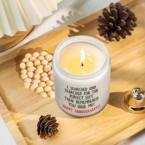 Vista 3 de Velas de feliz aniversario, regalos para ella, él, pareja, 1, 2, 5, aniversario de un año, regalos románticos para esposa, marido, novia, novio