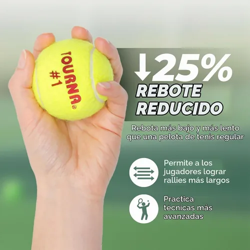 Vista 4 de Tourna Green Dot Low Compression Tennis Balls