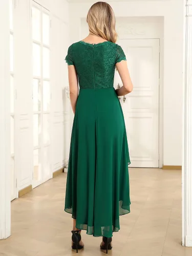 Vista 2 de Ever-Pretty Vestidos de noche de gasa para mujer con cuello en V profundo y corte acampanado para mujer 0139A
