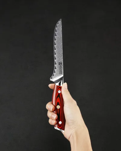 Vista 5 de WILDMOK Cuchillo de deshuesar de Damasco, cuchillo de filete de pescado profesional afilado de 6.4 pulgadas, cuchillo de cocina japonés súper VG10