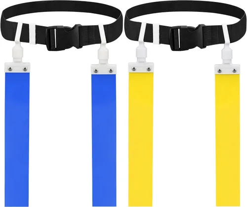 Vista 10 de DkOvn Cinturón de Fútbol Americano con Banderas, 2 piezas, Cinturón Ajustable de Fútbol Americano con Cinturón y Banderas, para Jóvenes, Adultos