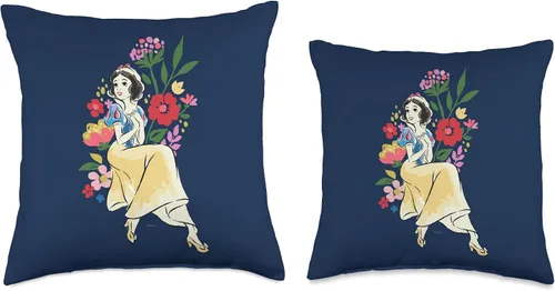 Vista 3 de Disney Princess Snow White - Almohada floral, 16 x 16 pulgadas, multicolor