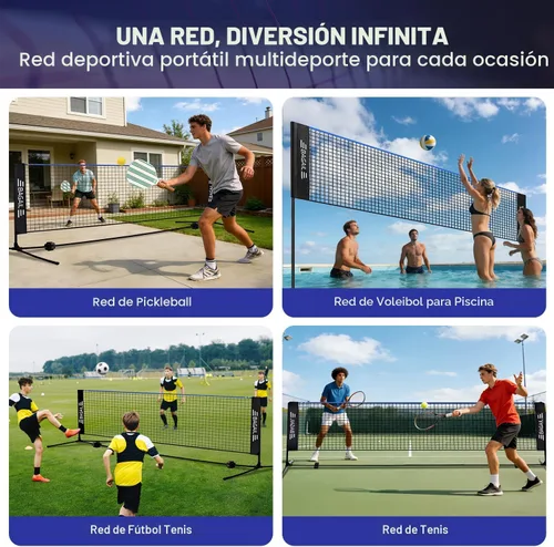 Vista 6 de BAGAIL Badminton Net, Height Adjustable (Up to 5.1')