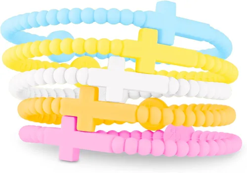 Vista 9 de Ryan & Rose Pulseras Jesús - Pulsera de silicona cruzada aleación