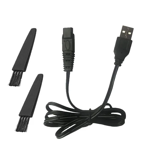 Vista 9 de Paquete de 2 cargadores de afeitadora USB para microtouch Solo Electric Shaver Solo Cable de carga de 31.5 pulgadas con 4 cepillos de limpieza