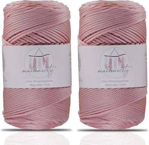 Vista 53 de Makromecity, Cordón de macramé de poliéster de 2 mm x 250 yardas (750 pies) Cordón de macramé de 2 mm de polipropileno para arte y manualidades