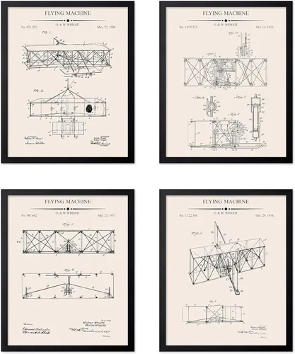 Vista 39 de Poster Master Juego de 6 Pósters Vintage de Planos de Aviación - Impresión de Patente de Avión - Arte de Aeronaves - Arte de Aviación - Arte