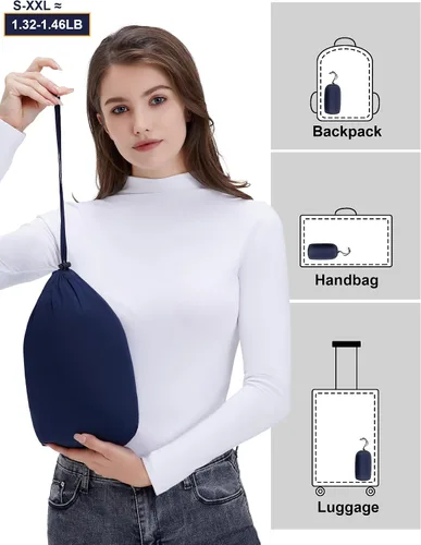 Vista 6 de ROYAL MATRIX Abrigo acolchado plegable con capucha para mujer, chaqueta ligera de invierno