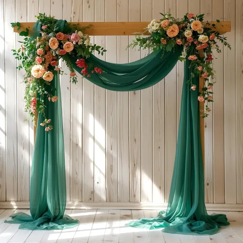 Vista 33 de Cortinas de telón de fondo transparentes para arco de boda de 28 pulgadas x 19 pies Negro