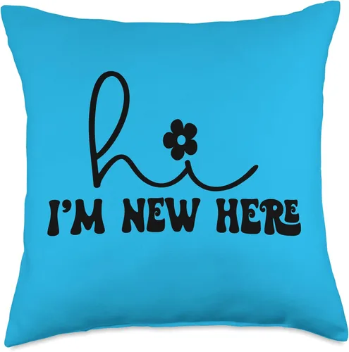 Vista 4 de Hi I'm New Here Ice Breaker TShirt for Girls and Women Throw Pillow