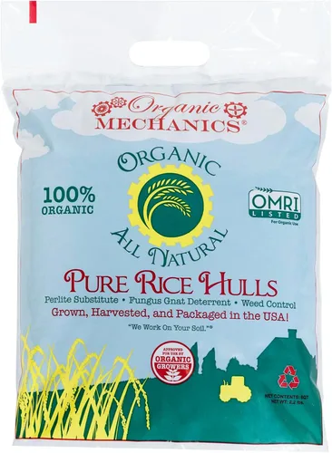 Vista 7 de Organic Mechanics Puros cascos de arroz, 2 pies cúbicos - Alternativa sostenible a la perlita - Mejora el drenaje, la porosidad y el espacio de aire