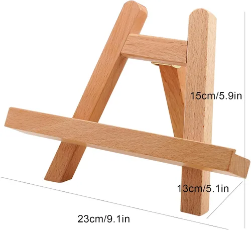 Vista 7 de QQXX Soporte de pantalla de teclado de madera portátil, soporte triangular Soporte de teclado ajustable con diseño de ranura para tarjetas,Mini