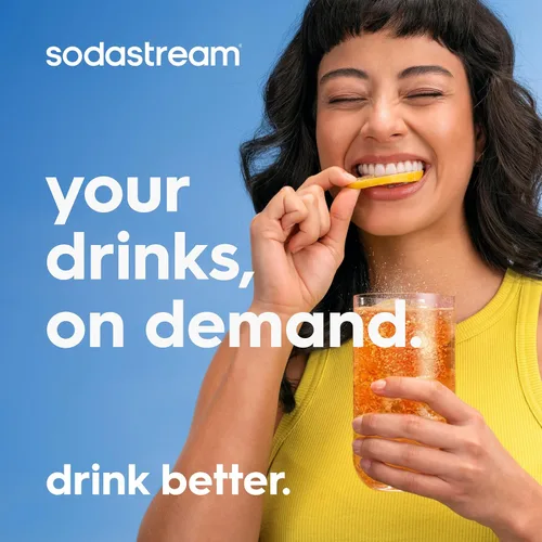 Vista 10 de Sodastream Classic Kit de máquina de refrescos y agua con gas (negro) con recipiente de CO2 de 60 L y botella de carbonatación