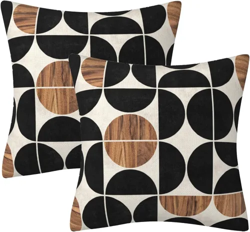 Vista 9 de Fundas de almohada decorativas rústicas de Aqua y blanco a cuadros estilo búfalo para sofá, funda de almohada para granja, decoración