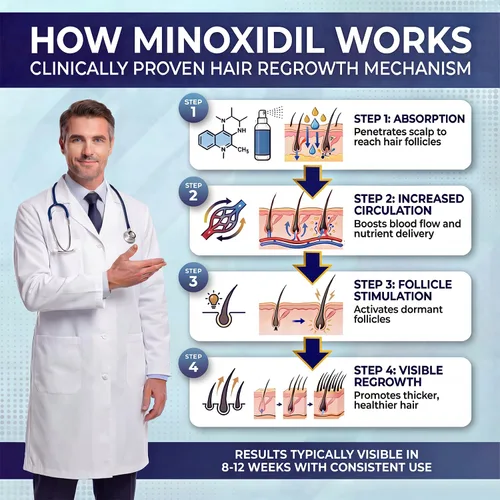Vista 5 de Minoxidil 5% para hombres (4.1 fl oz), spray avanzado de minoxidil con provitamina B5 y extracto de semilla de ricino, suero de extracto