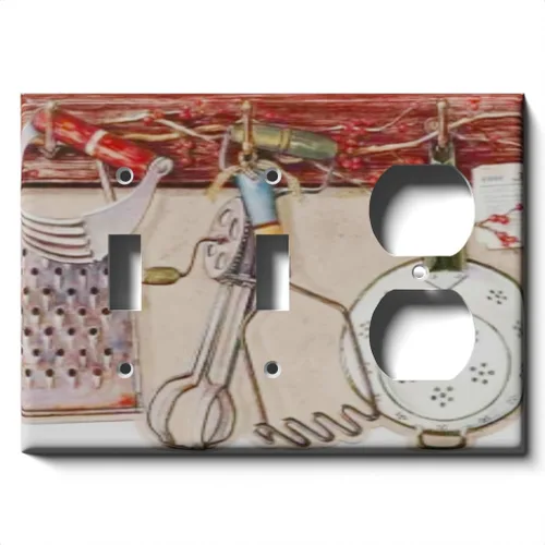 Vista 10 de Placa decorativa de tapa de salida - Utensilios de cocina - Receptáculo doble dúplex