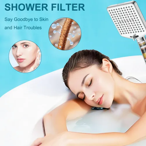 Vista 4 de Homlord - Cartucho de repuesto para cabezal de ducha de mano Homlord, paquete de 3 filtros suavizantes de agua multietapa para agua dura (3 unidades)