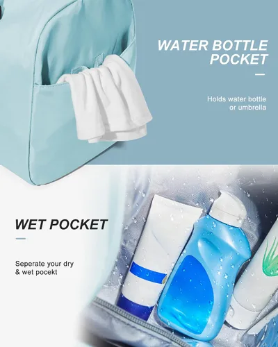 Vista 4 de Bolsa de gimnasio para mujer, bolsa de viaje de viaje, bolsa de mano deportiva, bolsa de fin de semana