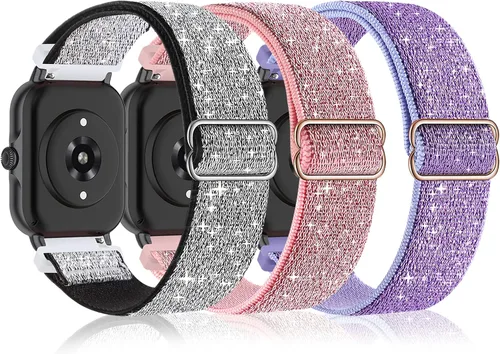 Vista 13 de Bolesi Correas elásticas de nailon compatibles con Amazfit Active 2 (cuadradas)/Active 3 Premium/Active, paquete de 3 correas deportivas de repuesto