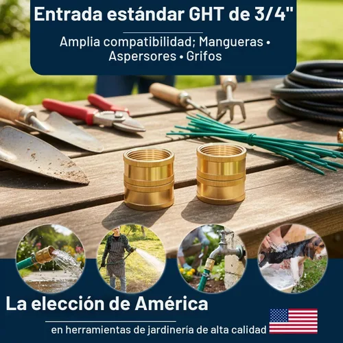 Vista 7 de DBR Tech® Adaptador de manguera hembra a hembra Conector de manguera de jardín resistente a prueba de fugas, accesorios de latón de agua GHT