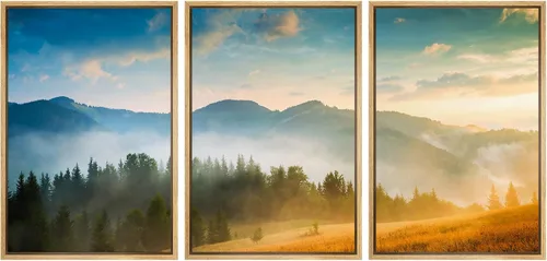 Vista 120 de wall26 Lienzo enmarcado para pared, juego de arte de noche estrellada sobre montañas, cielo nocturno tranquilo, naturaleza, desierto, fotografía
