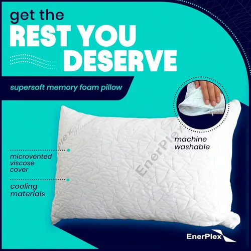 Vista 2 de EnerPlex Almohadas de espuma viscoelástica tamaño King – Paquete de 2 – Relleno ajustable para dormir con relleno extra – Certificado CertiPUR-US