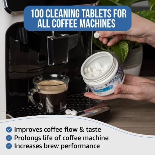Vista 3 de Caffenu - Tabletas de limpieza para máquina de café expreso, 100 unidades, uso cada 100 tazas (100 Uses) For Bean to Cup, Automatic & Espresso
