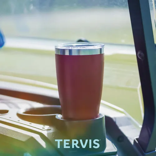 Vista 8 de Tervis Traveler - Vaso térmico de triple pared Kelly Ventura Protea mantiene las bebidas frías y calientes, 30 onzas, acero inoxidable
