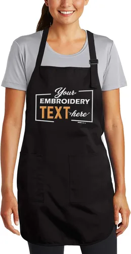 Vista 15 de TEEAMORE Delantales bordados personalizados para mujeres y hombres, añade tu texto de chef para parrilla de cocina, delantal personalizado