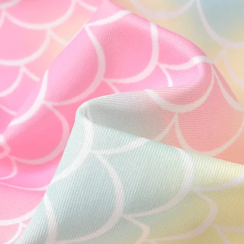 Vista 8 de Traje de baño de sirena para bebé niña, conjunto de bikini con diadema