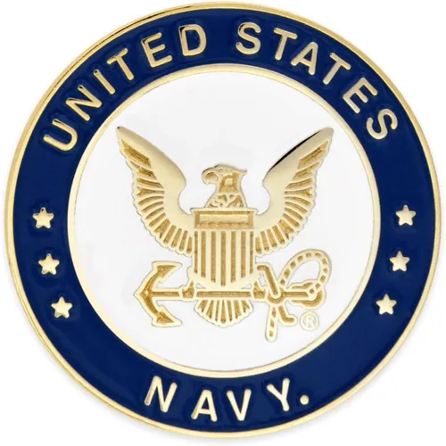 Vista 10 de PinMart Pin de solapa con licencia oficial de la Marina de los Estados Unidos – Pin de emblema militar de la Marina de los Estados Unidos – Broche