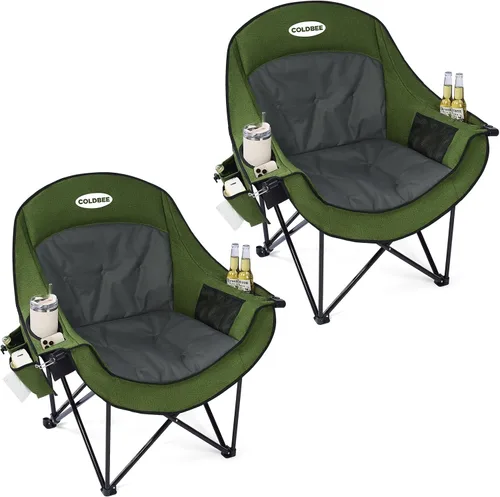 Vista 13 de Silla de camping térmica de gran tamaño, acolchado resistente Negro azabache