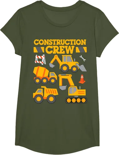 Vista 77 de Construction Crew Worker Excavator - Camiseta para niños y niñas Negro
