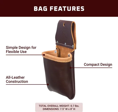 Vista 3 de Occidental Leather Pro Leather Utility Bag - 1 bolsillo - Simple y compacto - Fabricado en Estados Unidos