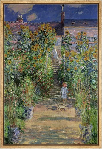 Vista 20 de wall26 Claude Monet - Paseo del acantilado en Pourville - Arte moderno impresionista - Lienzo enmarcado para arte para el hogar, 16 x 24 pulgadas